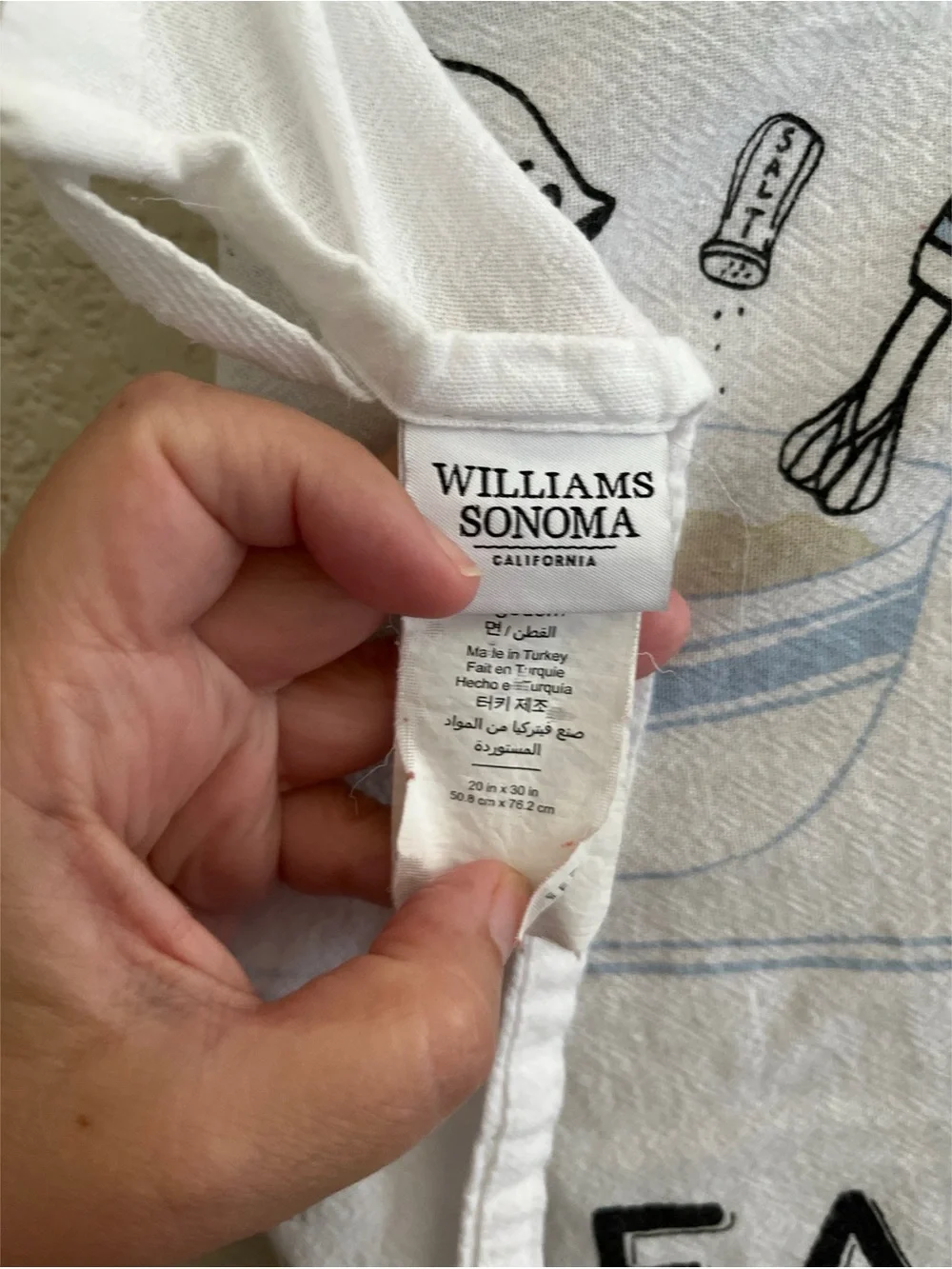 Williams Sonoma Bread Making Tea Dish Towel